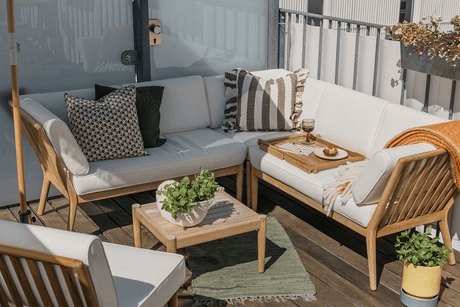 Sienna teak high back loungesofa - hjørne