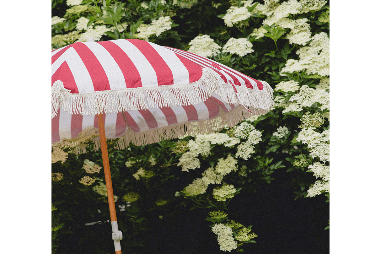 Stine stribet parasol med knæk Ø155 / Ø180 cm