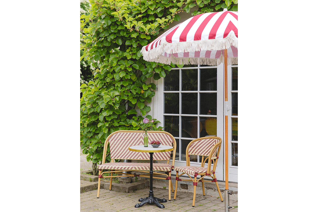Claudine fransk flet cafébænk 108 cm