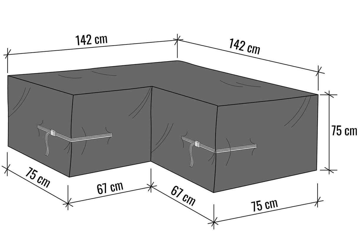 Solid møbelovertræk 142 x 142 x 75 x75 cm