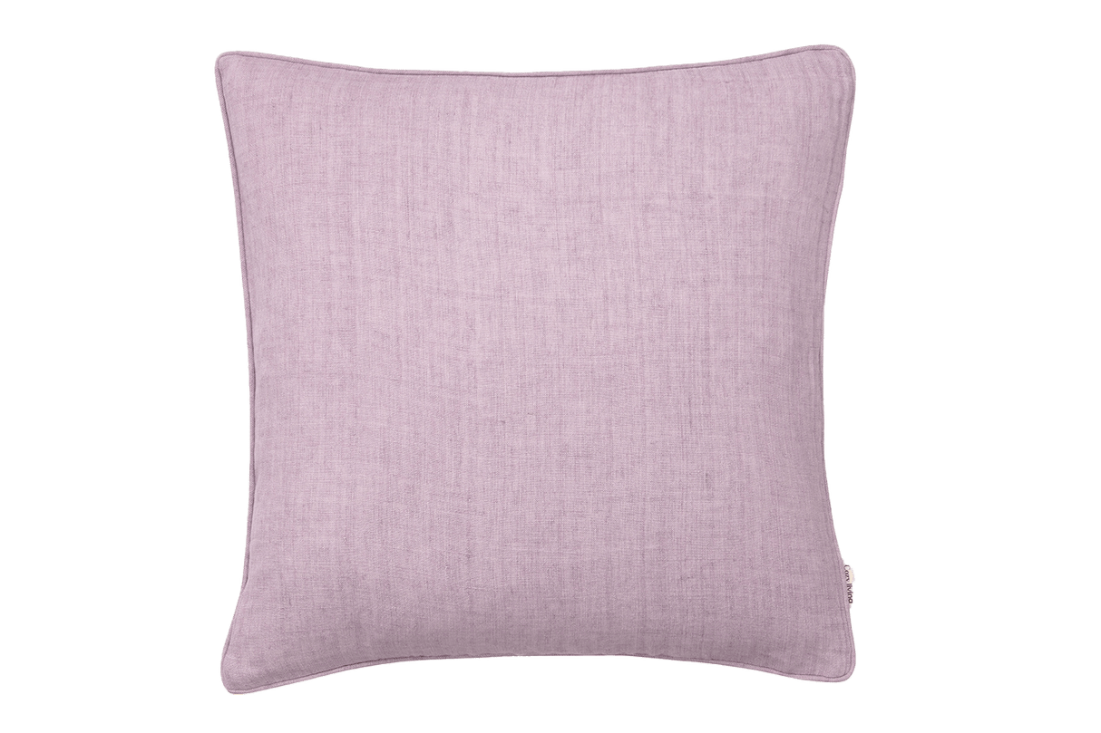 Luxury light linen pudetræk m.pyntekant 50 x 50 cm