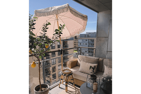 Sally dobbeltsidet parasol med knæk Ø155 / Ø180 cm