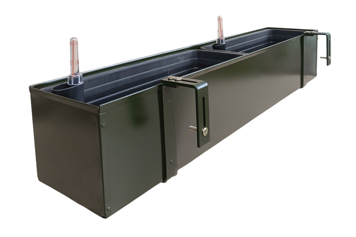 Liva mørkegrøn altankasse med selvvanding 60 / 80 / 100 cm