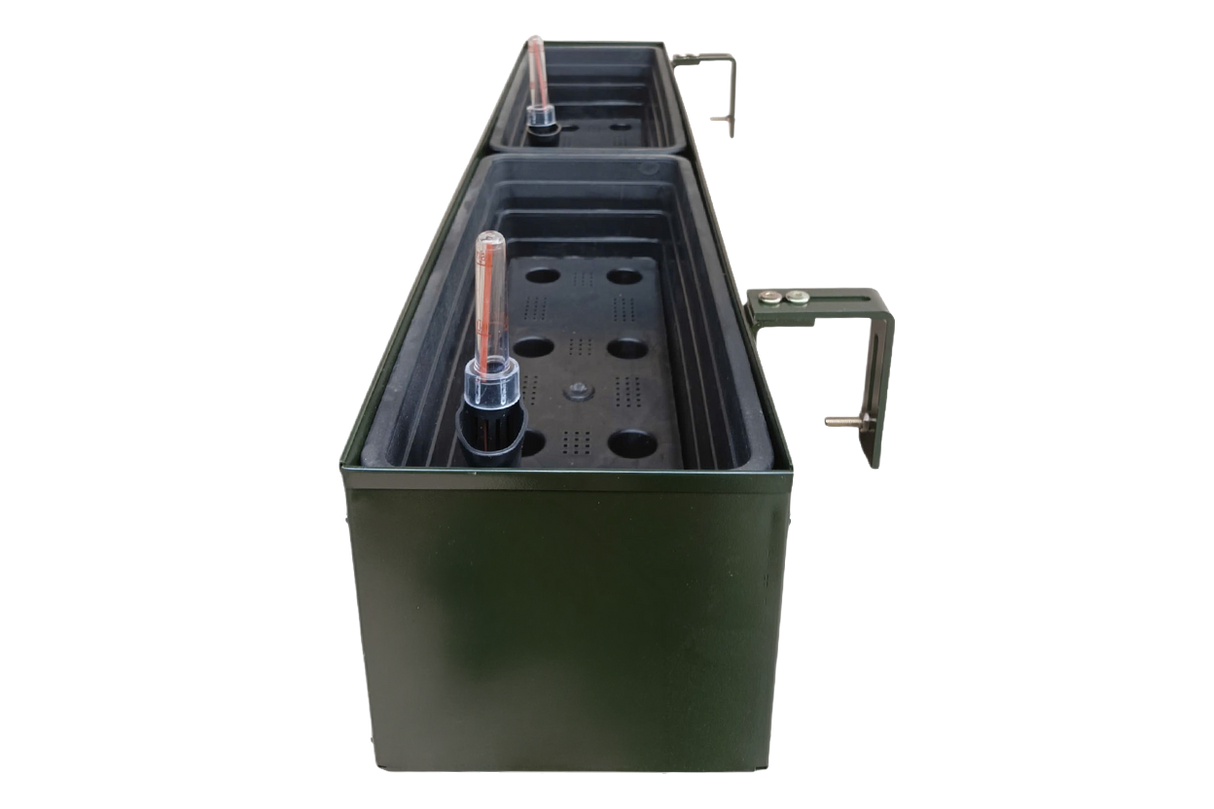 Liva mørkegrøn altankasse med selvvanding 60 / 80 / 100 cm