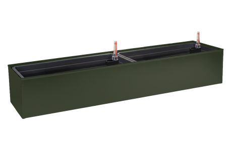 Liva mørkegrøn altankasse med selvvanding 60 / 80 / 100 cm