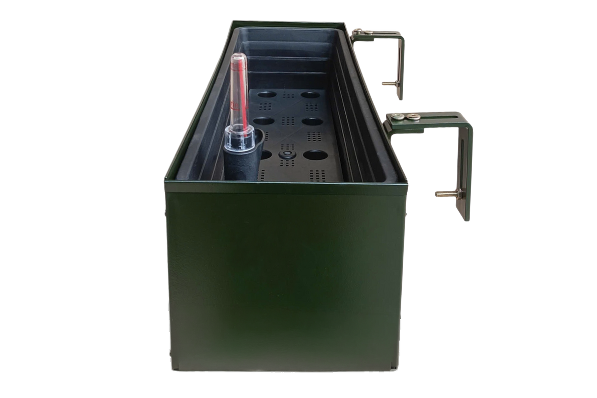 Liva mørkegrøn altankasse med selvvanding 60 / 80 / 100 cm