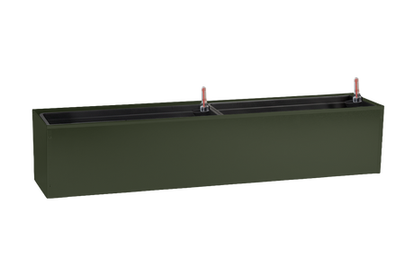 Liva mørkegrøn altankasse med selvvanding 60 / 80 / 100 cm