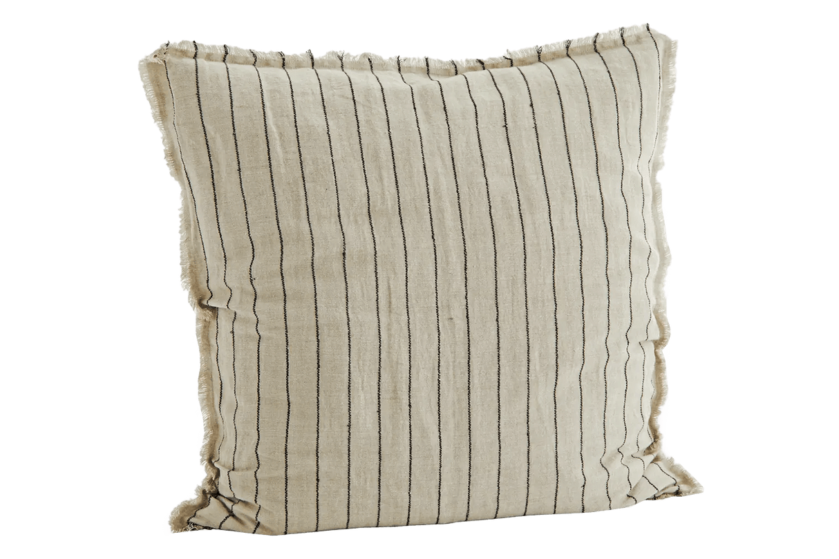 Pudetræk med sorte striber 60 x 60 cm