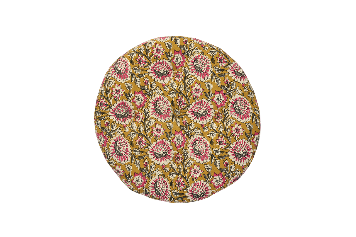 Rund siddehynde med print Ø45cm