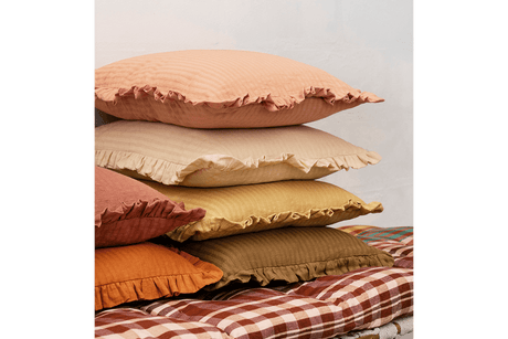 Pudebetræk med flæser 50 x 50 cm