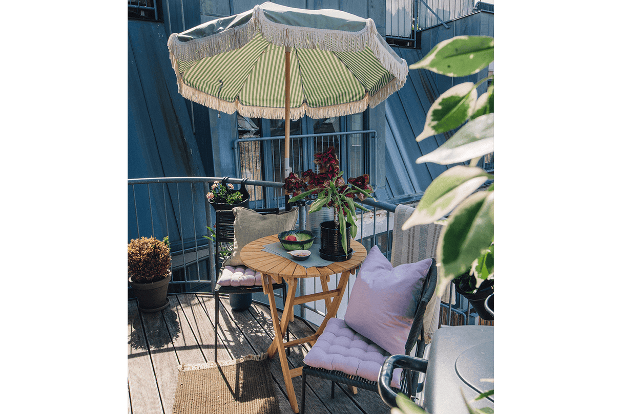 Rozette teak klapbord Ø70 cm