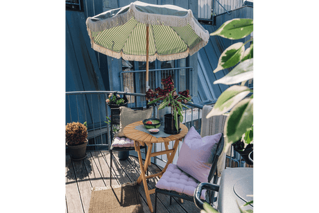 Rozette teak klapbord Ø70 cm