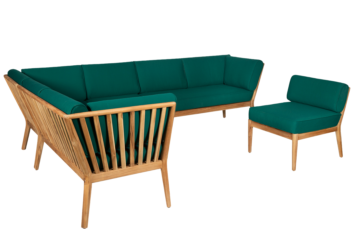 Sienna teak loungesofa - midtermodul