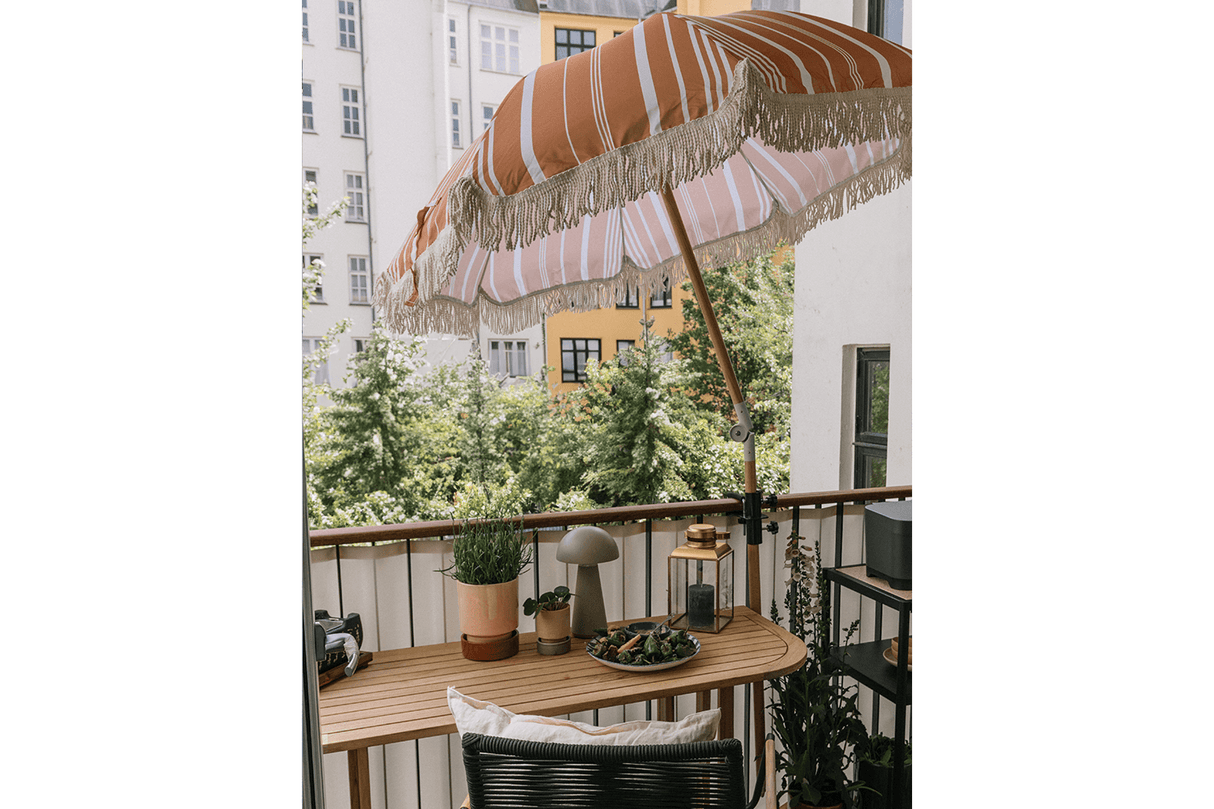 Stine stribet parasol med knæk Ø155 / Ø160 cm