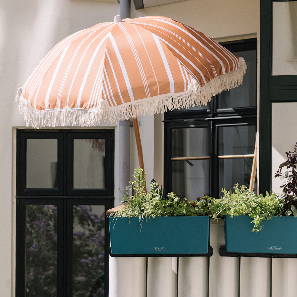 Stine stribet parasol med knæk Ø155 / Ø160 cm