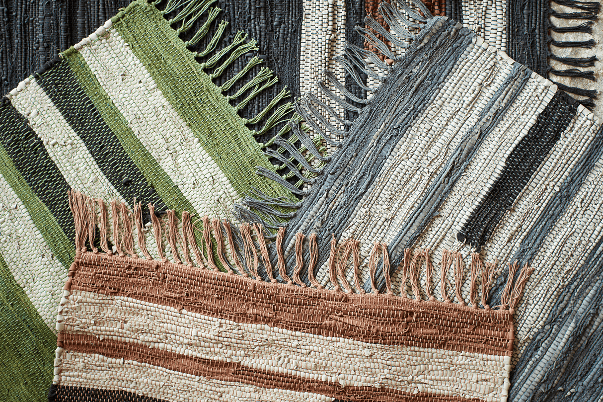 Tæppe af genbrugslæder 70 x 140 cm