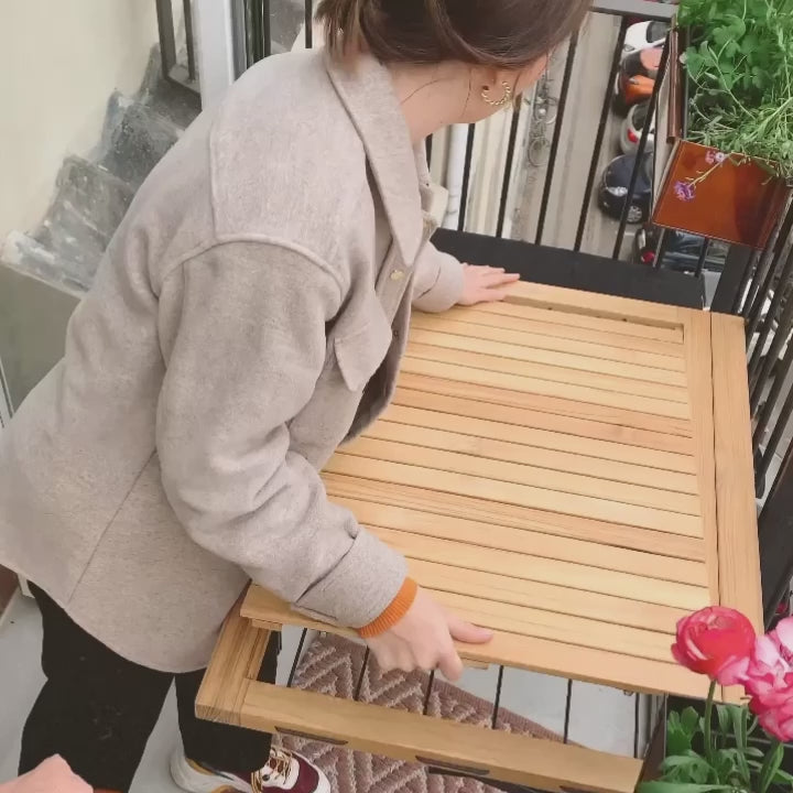 Alma teak hængebord med tørrestativ 100 x 60 cm