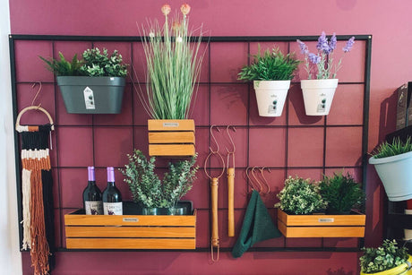 Potte til gitter, green wall