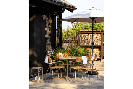 Cambre ensfarvet parasol m/hvid stang Ø200 cm