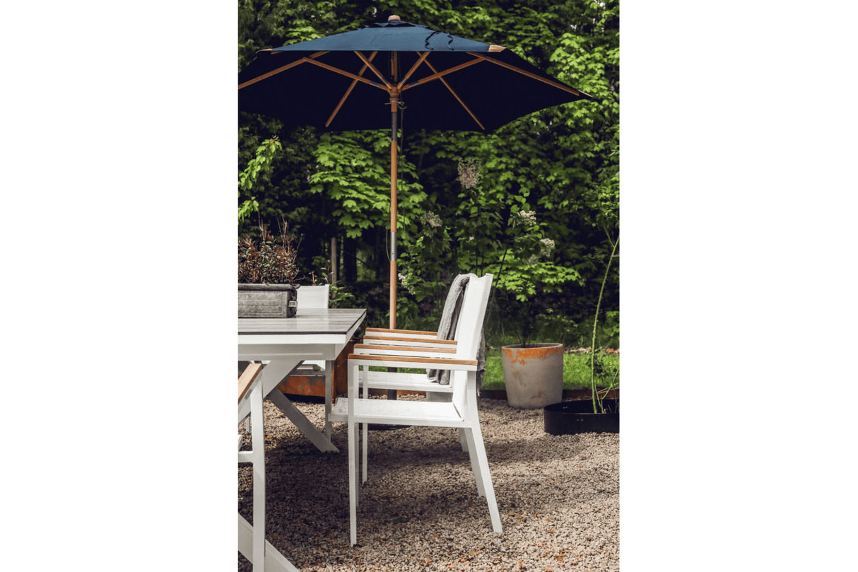 Trieste ensfarvet parasol med knæk Ø250 cm