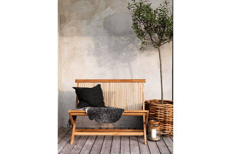 Turin teak bænk med ryglæn 110 cm