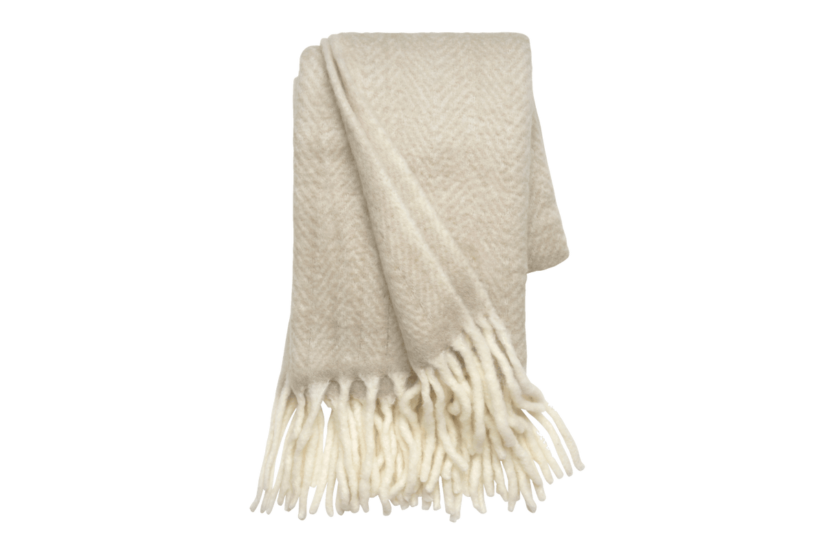 Mathea sildebensmønster uldplaid