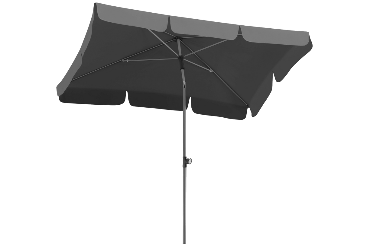 Locarno ensfarvet parasol med knæk 180 x 120 cm