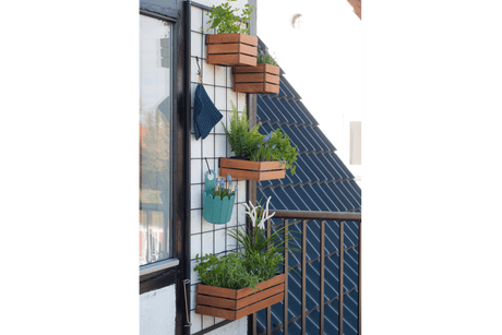 Mille teak plantekasse til gitter 30 x 17 cm