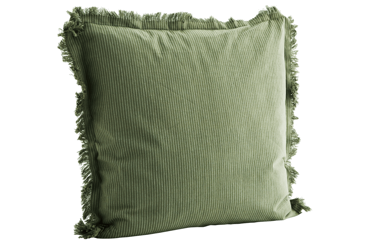 Nålestribet pudetræk med frynser 50 x 50 cm