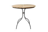 Cafébord i teak med aluminiumsstel Ø80 cm