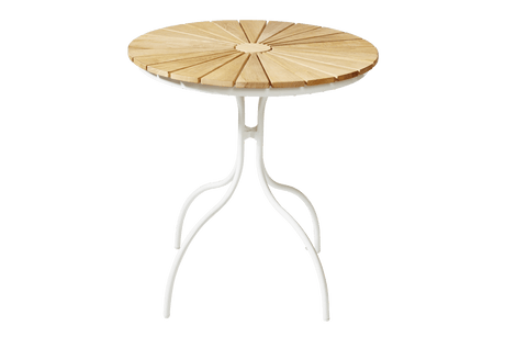 Cafébord i teak med aluminiumsstel Ø80 cm