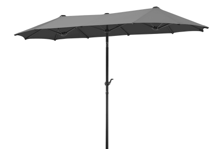 Salerno ensfarvet parasol med hejs og knæk 300 x 150 cm