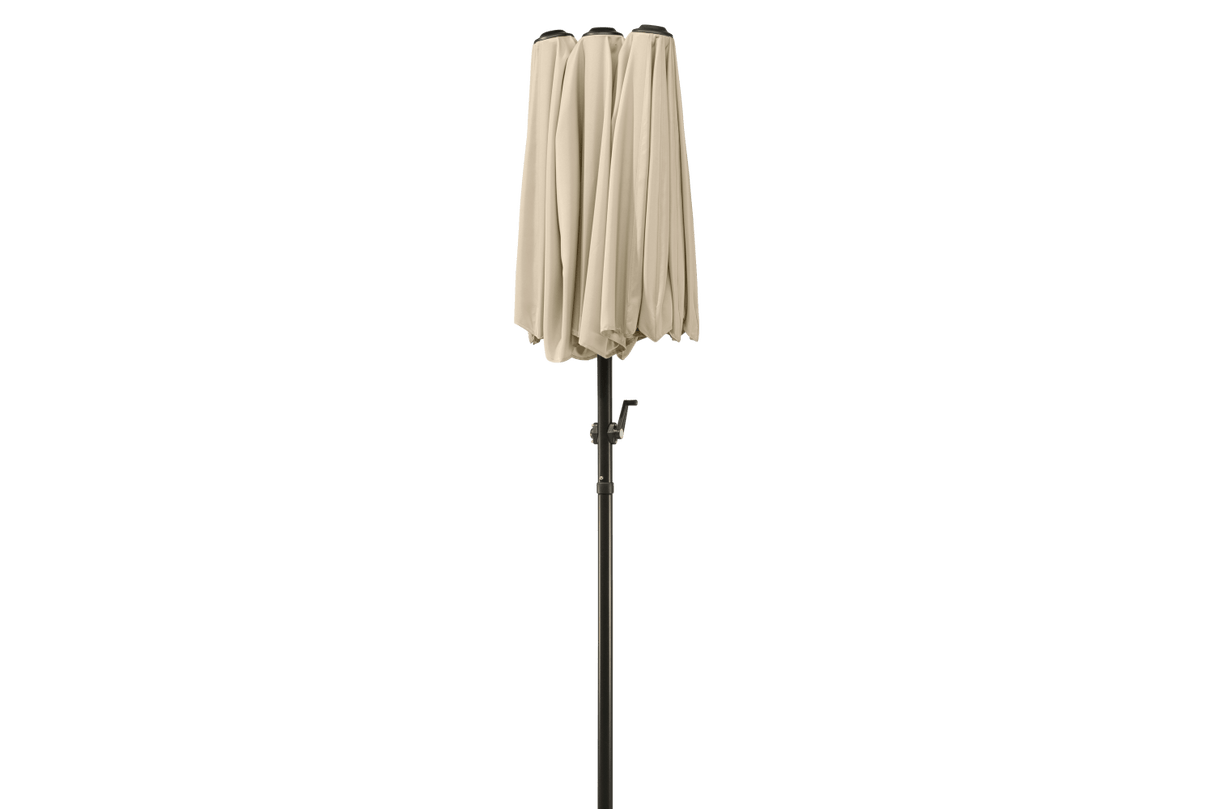 Salerno ensfarvet parasol med hejs og knæk 300 x 150 cm