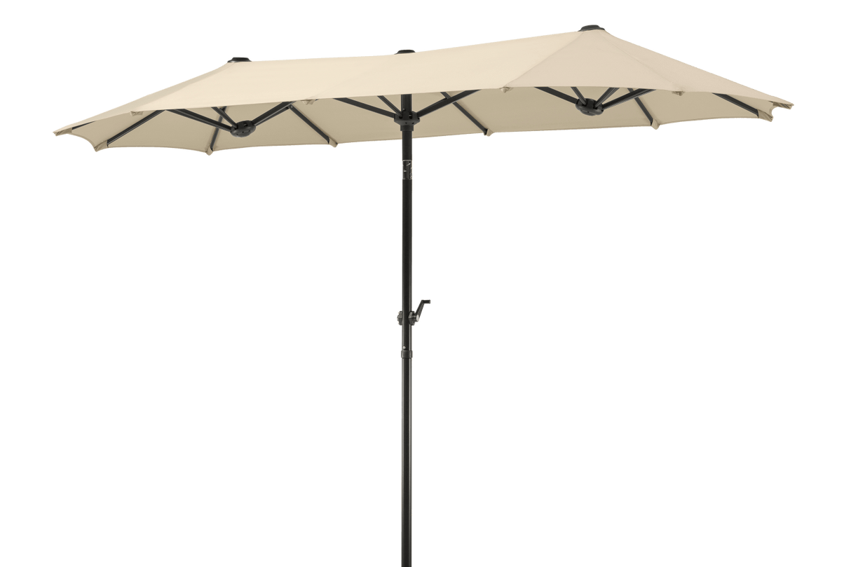 Salerno ensfarvet parasol med hejs og knæk 300 x 150 cm