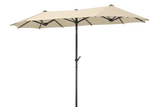 Salerno ensfarvet parasol med hejs og knæk 300 x 150 cm