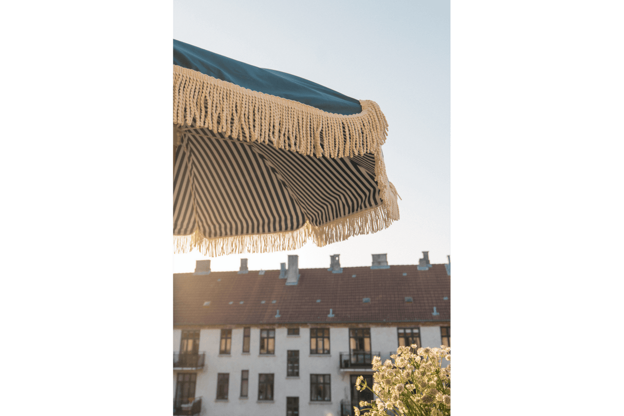 Sally dobbeltsidet parasol med knæk Ø155 / Ø180 cm