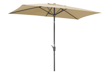 Tunis ensfarvet parasol med hejs og knæk 270 x 150 cm