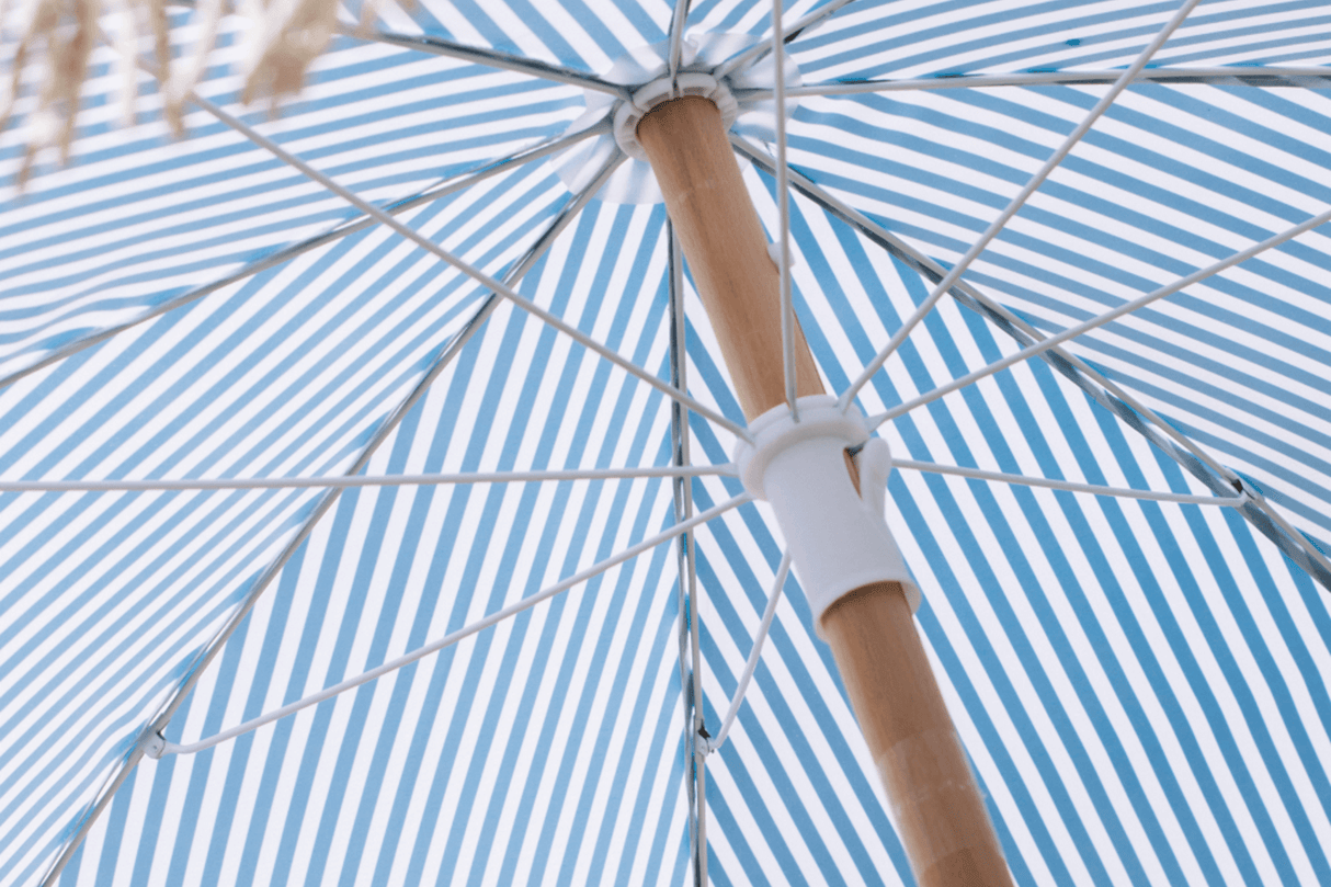 Stine stribet parasol med knæk Ø155 / Ø160 cm